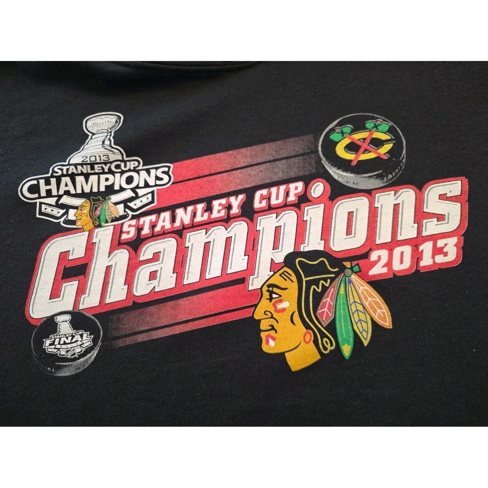 Jerzees Brand Hoodie Sweatshirt 2013 Stanley Cup Champions Chicago Blackhawks M